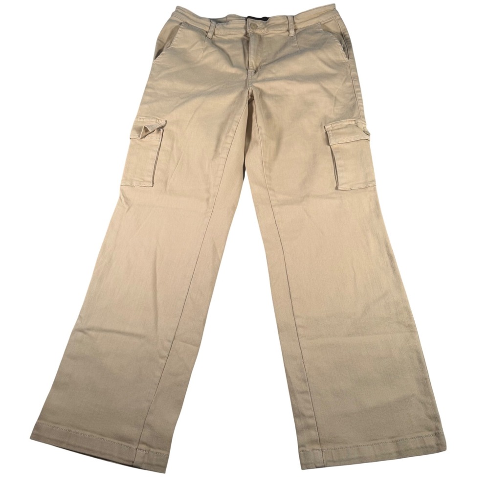 Judy Blue Cargo Pants Women 15/32 (FITS 32x30) Tan Garment Dyed Straight JB88633
